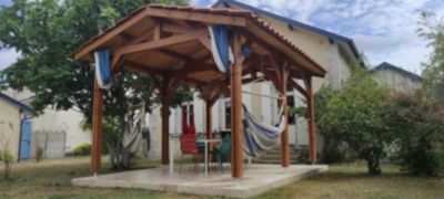 Carport 2 pentes 550 cm x 650 cm, bois DOUGLAS Français (Charpente en ...
