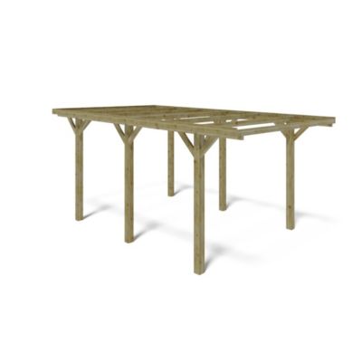 Carport, abri de voiture  3.04x5.12 m - 15.56 m2 - CAR10