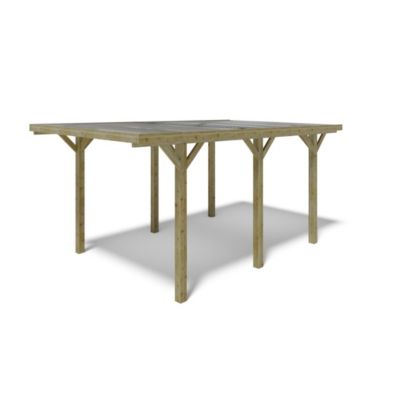 Carport, abri de voiture  3.04x5.12 m - 15.56 m2 - couverture PVC  - CAR10PVCTR
