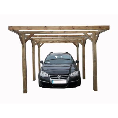 Carport, abri de voiture  3.04x5.12 m - 15.56 m2 - couverture PVC  - CAR10PVCTR