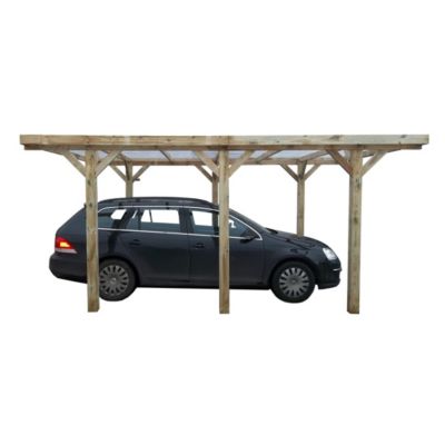 Carport, abri de voiture  3.04x5.12 m - 15.56 m2 - couverture PVC  - CAR10PVCTR