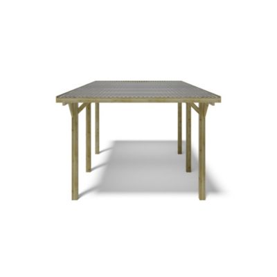 Carport, abri de voiture  3.04x5.12 m - 15.56 m2 - couverture PVC  - CAR10PVCTR