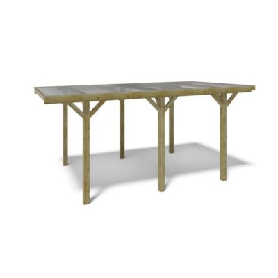 Carport, abri de voiture  3.04x5.12 m - 15.56 m2 - couverture PVC  - CAR10PVCTR