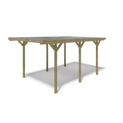 Carport, abri de voiture  3.04x5.12 m - 15.57 m2 - couverture PVC  - CAR16PVCTR