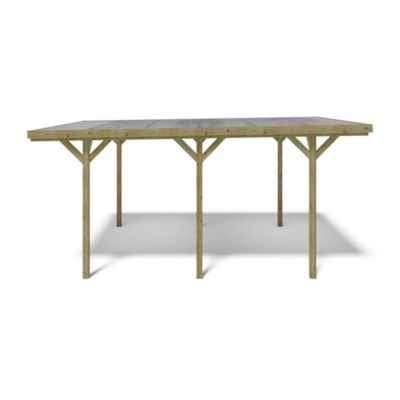 Carport, abri de voiture  3.04x5.12 m - 15.57 m2 - couverture PVC  - CAR16PVCTR