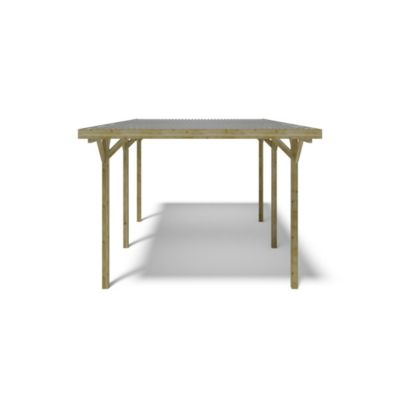 Carport, abri de voiture  3.04x5.12 m - 15.57 m2 - couverture PVC  - CAR16PVCTR