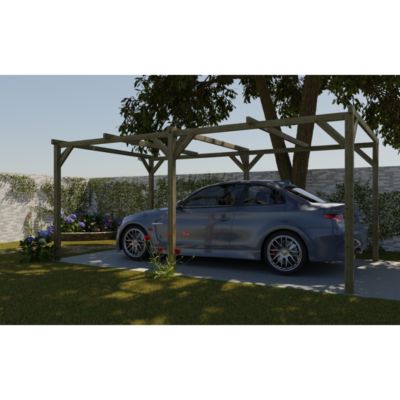Carport, abri de voiture  3x5.1 m - 15.3 m2 - CAR1