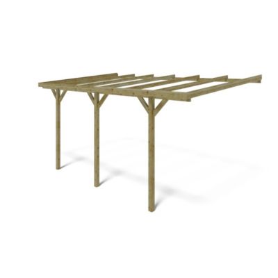 Carport, abri de voiture  3x5.24 m - 15 m2 - adossé  - CAR6