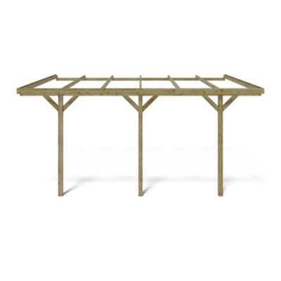 Carport, abri de voiture  3x5.24 m - 15 m2 - adossé  - CAR6