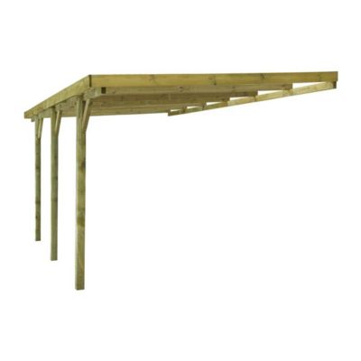 Carport, abri de voiture  3x5.24 m - 15 m2 - adossé  - CAR6
