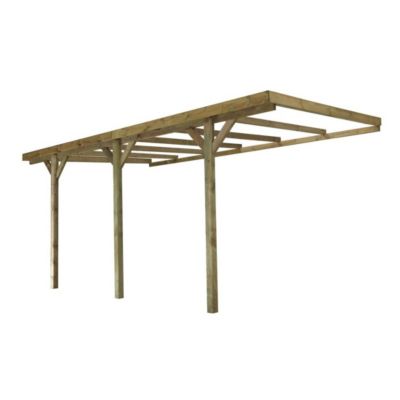 Carport, abri de voiture  3x5.24 m - 15 m2 - adossé  - CAR6