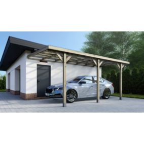 Carport, abri de voiture  3x5,24 m - 15 m2 - couverture PVC  - CAR7-2PVCTR