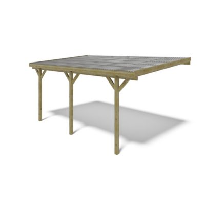 Carport, abri de voiture  3x5.24 m - 15 m2 - couverture PVC  - CAR7-2PVCTR