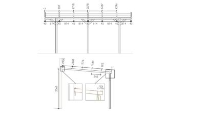 Carport, abri de voiture  3x5,24 m - 15 m2 - couverture PVC  - CAR7-2PVCTR