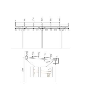 Carport, abri de voiture  3x5.24 m - 15 m2 - couverture PVC  - CAR7-2PVCTR