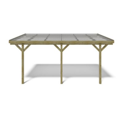 Carport, abri de voiture  3x5.24 m - 15 m2 - couverture PVC  - CAR7-2PVCTR