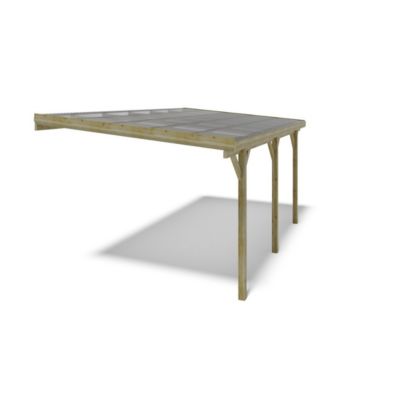 Carport, abri de voiture  3x5.24 m - 15 m2 - couverture PVC  - CAR7-2PVCTR