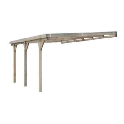 Carport, abri de voiture  3x5.24 m - 15 m2 - couverture PVC  - CAR7-2PVCTR