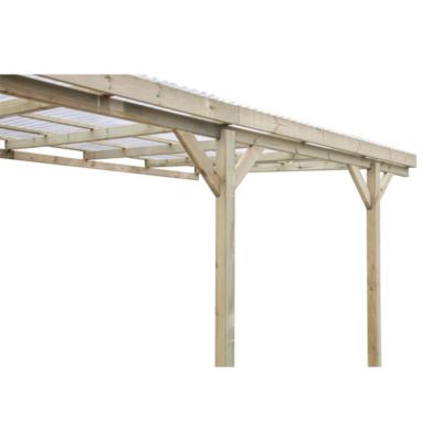 Carport, abri de voiture  3x5.24 m - 15 m2 - couverture PVC  - CAR7-2PVCTR