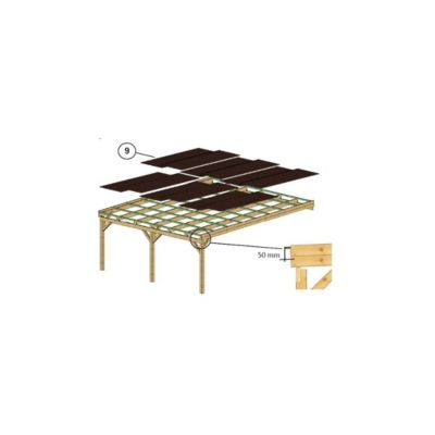 Carport, abri de voiture  5.8x5.06 m - 29 m2 - couverture PVC  - CAR23PVCTR