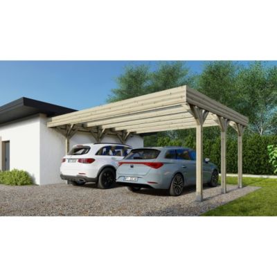 Carport, abri de voiture  6.06x5.03 m - 30 m2 - couverture PVC  - CAR5PVCTR