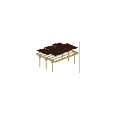 Carport, abri de voiture  6.06x5.03 m - 30 m2 - couverture PVC  - CAR5PVCTR