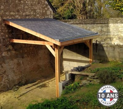 Carport adossé une pente 300cmx400cm, bois DOUGLAS Français (Charpente ...