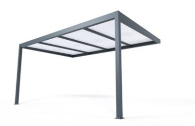 Carport adossé aluminium gris RAL 7016 Cosmeo 3 x 5 m Alumin'home
