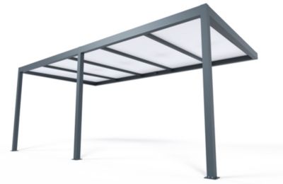 Carport adossé aluminium gris RAL 7016 Cosmeo 3 x 6 m Alumin'home