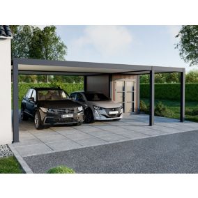 Carport Aluminium 760 x 645 cm NEWARK - 43 m² - Hauteur : 255 - 2 Voitures - Abri Voiture Autoportant - Stockage