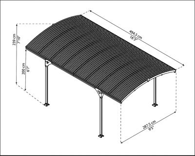 Carport aluminium Atlas 5000