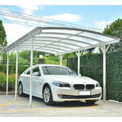 Carport aluminium blanc 3x5,05m 15,15m² polycarbonate 6mm X-METAL