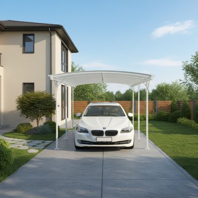 Carport aluminium blanc 3x5,76m 17,28m² polycarbonate 6mm X-METAL