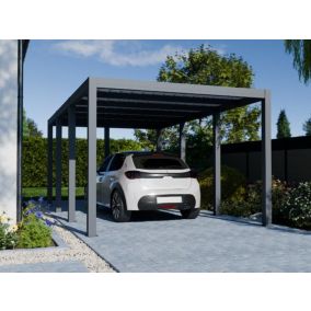 Carport aluminium CARLTON 324 x 550 cm - 1 Voiture - 17,69m2 - Gris anthracite