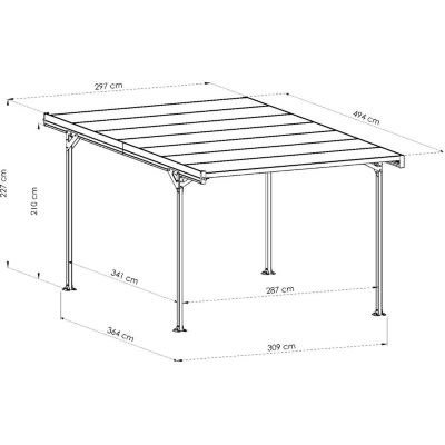 Carport aluminium Trigano - Mistral - 15 m²