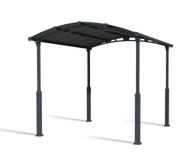 Carport Arcadia Alpine 43 gris anthracite toit arrondi 4,35 x 3,59 m