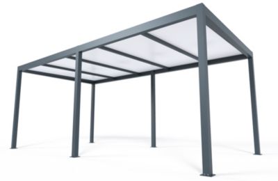 Carport autoportant aluminium gris RAL 7016 Cosmeo 3 x 6 m Alumin'home