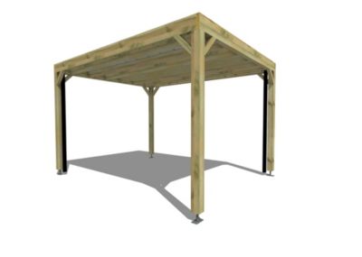 Carport bois - 3m x 4m - indépendante - sens profondeur - livraison comprise
