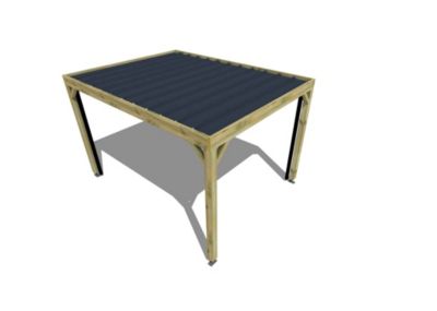 Carport bois - 3m x 4m - indépendante - sens profondeur - livraison comprise