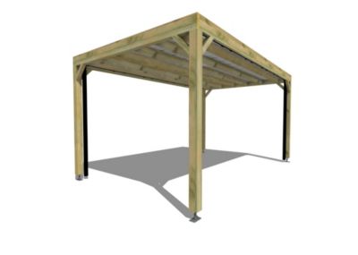 Carport bois - 5m x 3m - indépendante - sens largeur - livraison comprise