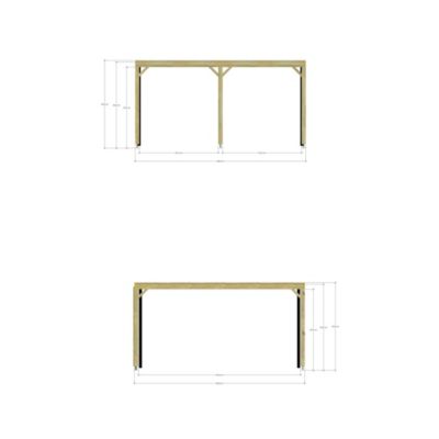Carport bois - 5m x 5m - indépendante - sens profondeur - livraison comprise