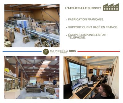 Carport bois - 5m x 5m - indépendante - sens profondeur - livraison comprise