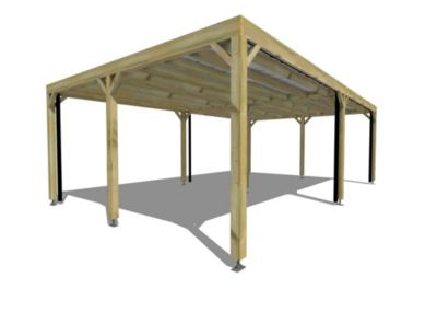 Carport bois - 8m x 5m - indépendante - sens largeur - livraison comprise
