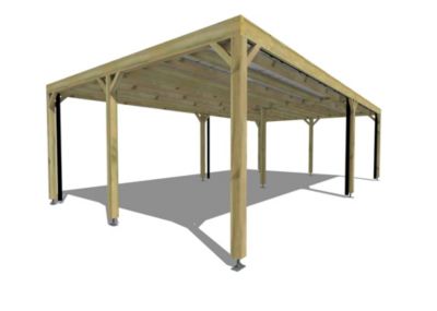 Carport bois - 9m x 5m - indépendante - sens largeur - livraison comprise