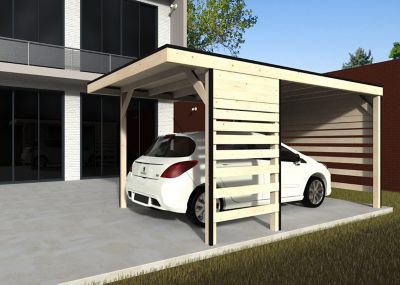 Carport bois avec toiture en voliges 16mm Decor et Jardin Taho