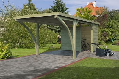 Carport bois Gardenas Arc simple et annexe