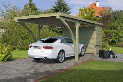 Carport bois Gardenas Arc simple et annexe