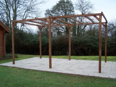 Carport bois Habrita Thermo sans toit
