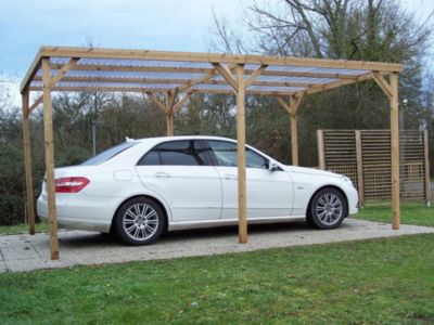 Carport bois Habrita Thermo toit pvc