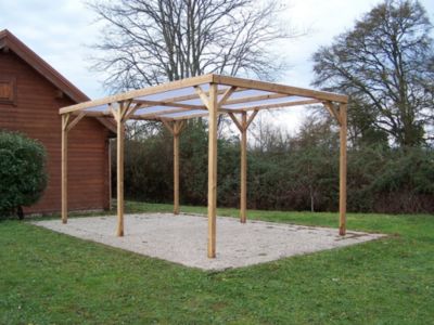 Carport bois Habrita Thermo toit pvc